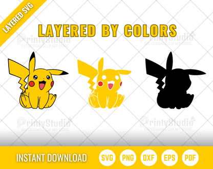 Pokemon 300 Cliparts Bundle, Pokemon SVG cut files for Cricut / Silhouette, PNG, DXF, instant download