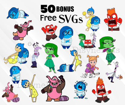 Inside Out 2 characters design png bundle, disney cartoon png, instant download