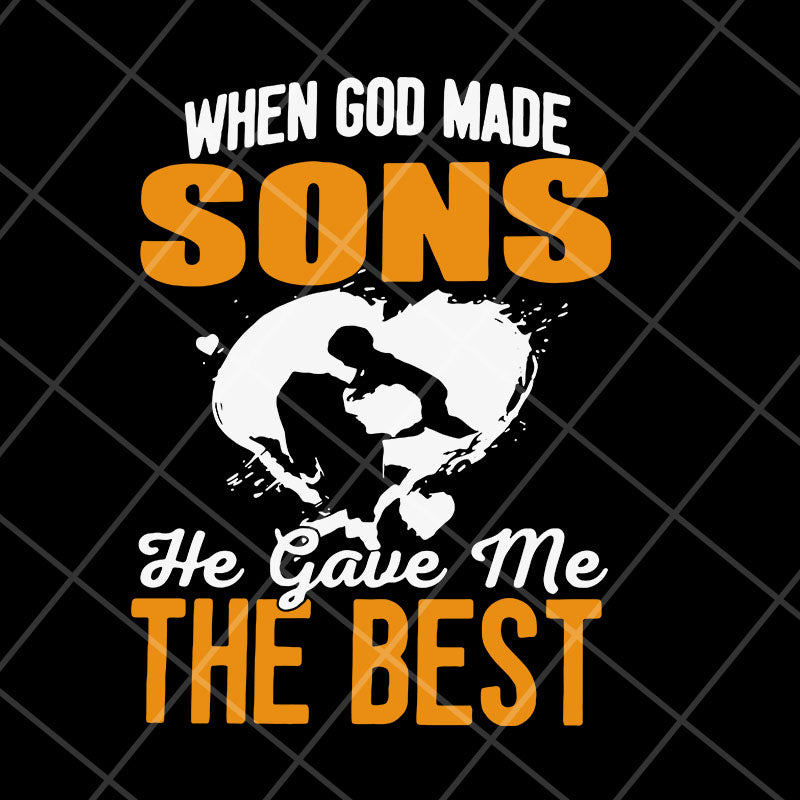 when god made sons he gave me svg, Mother's day svg, eps, png, dxf digital file MTD23042148