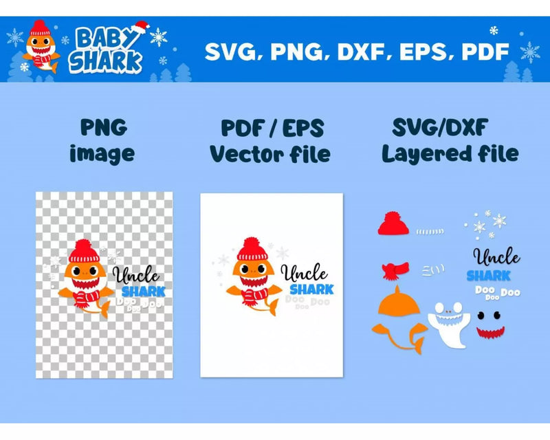 Christmas Shark SVG Bundle 12+ Files For Cricut & Silhouette