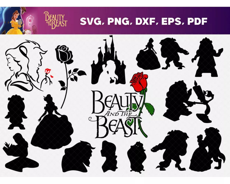 Beauty and the Beast Clipart, Beauty and the Beast Svg Cricut, Beauty and the Beast Png