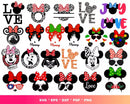 Princess Minnie Mouse SVG, Minnie Princess SVG, Minnie Clipart Set, Minnie Mouse Birthday Silhouette Vector Cut Files