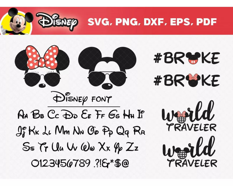 Minnie & Mickey SVG, Mickey Mouse SVG Cricut, Mickey Mouse Clipart, Minnie Mouse PNG