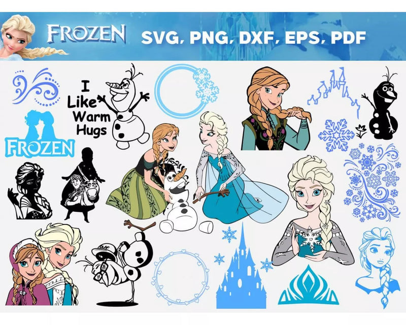 Frozen SVG Bundle 145+ Files For Cricut & Silhouette