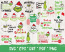 Grinch Christmas Svg, The Grinch Face Svg, Grinch Christmas Png, Merry Grinchmas SVG Cricut, Silhouette Vector Cut Files