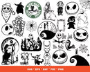 Nightmare Before Christmas SVG Bundle, Jack Skellington SVG For Cricut, Nightmare Christmas Silhouette Vector Cut Files
