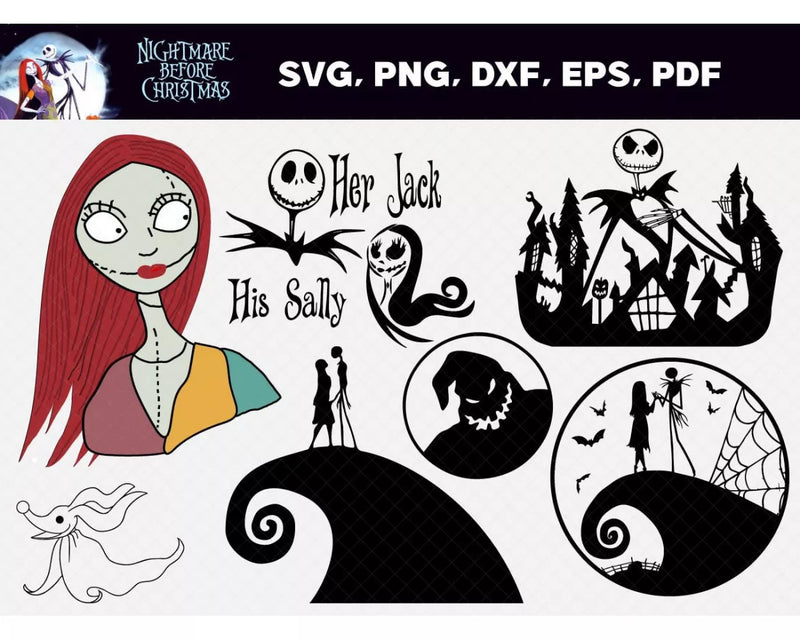 Jack Skellington SVG, Nightmare Before Christmas SVG Files For Cricut, Nightmare Before Christmas PNG Transparent