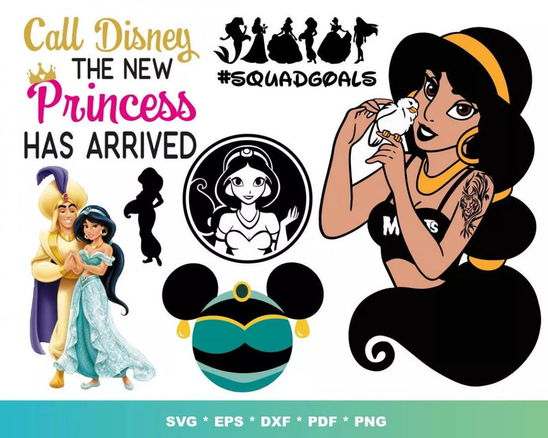 Princess Jasmine SVG, Jasmine SVG For Cricut, Princess Jasmine PNG Transparent, Disney Jasmine SVG Files