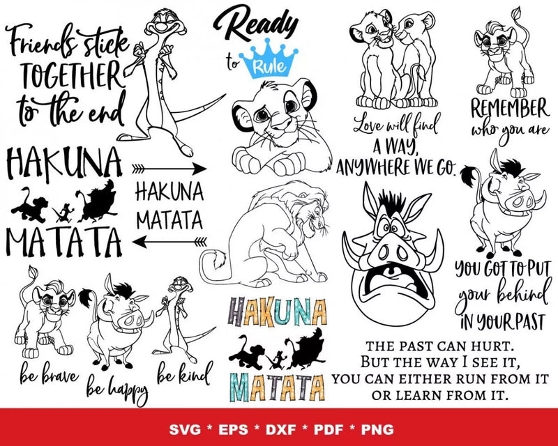 Lion King Clipart Bundle, Lion King PNG & SVG Cut Files for Cricut & Silhouette