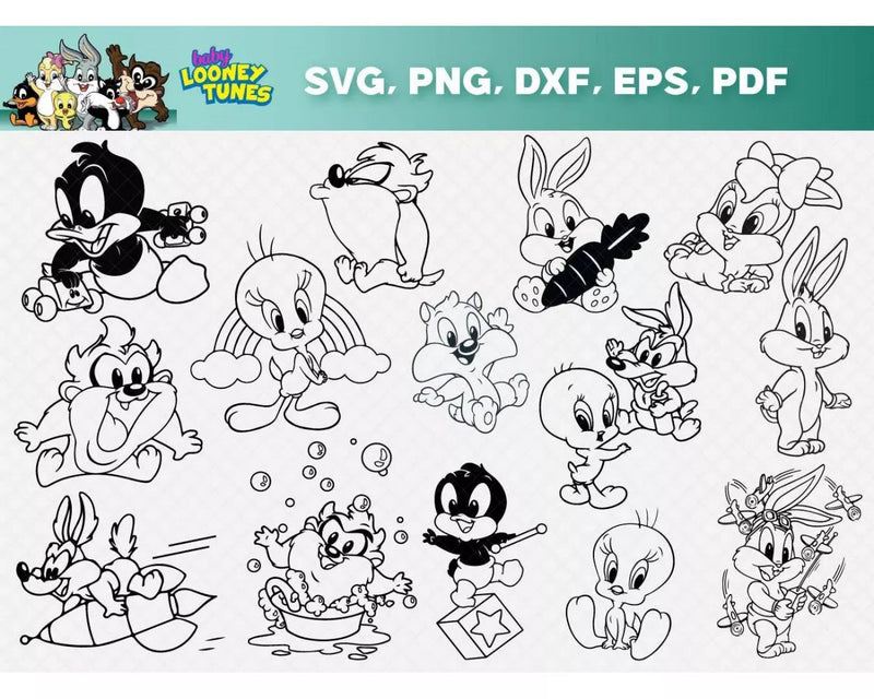 Looney Tunes SVG Bundle, Looney Tunes Layered Svg, Looney Tunes Svg for Cricut, Silhouette Vector Cut Files