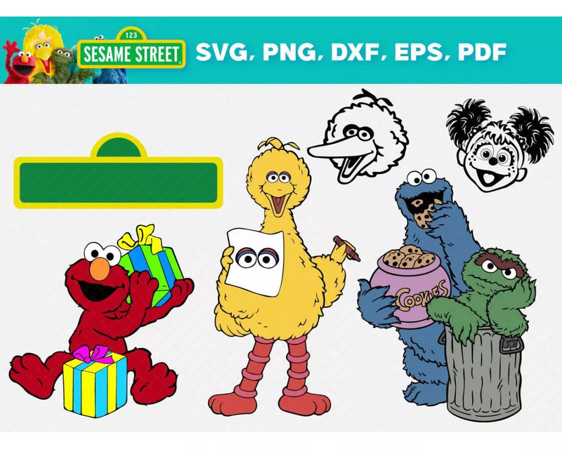 Sesame Street SVG, Sesame Street Characters Layered SVG, Sesame Street Cricut Files, Sesame Street PNG