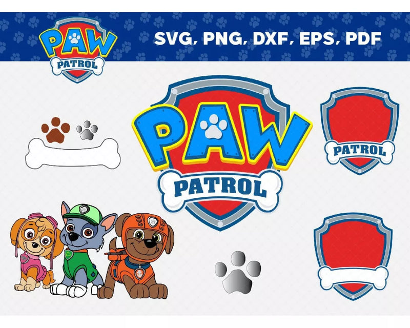 Paw Patrol SVG Bundle, Paw Patrol Alphabet SVG, Paw Patrol Layered SVG, Paw Patrol Clipart Images