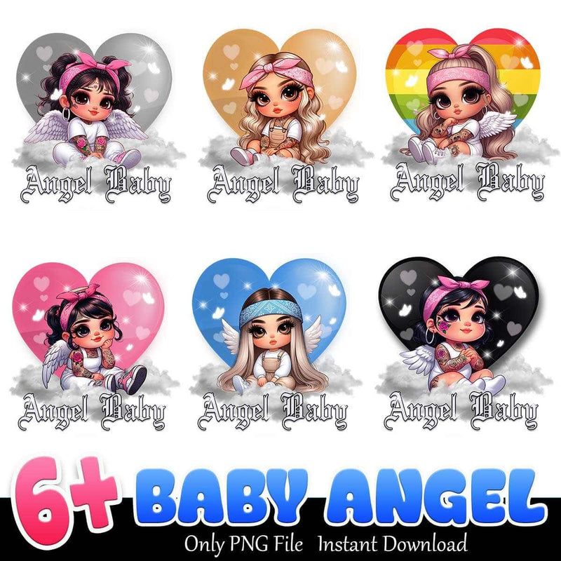 Baby Angel Bundle PNG 6+ Chicano Angel PNG Instant Download