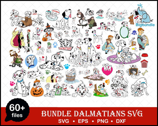 60+ Dalmatians Svg Bundle, Disney Svg Bundle, Cricut Files, Disney Svg
