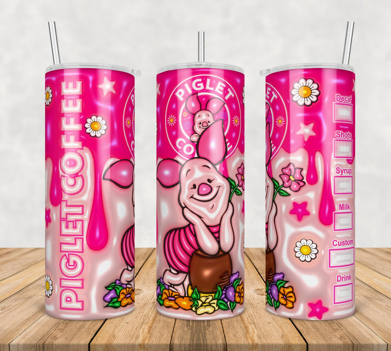 Piglet Inflated 3D Tumbler Wrap Png, SG10072360