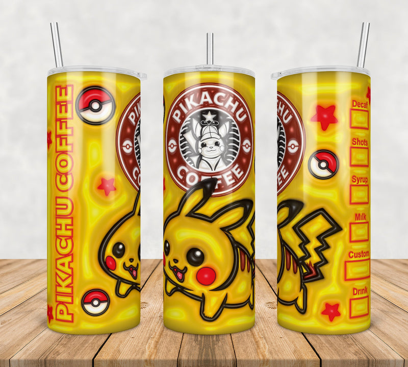 Pikachu Inflated 3D Tumbler Wrap Png, SG10072361