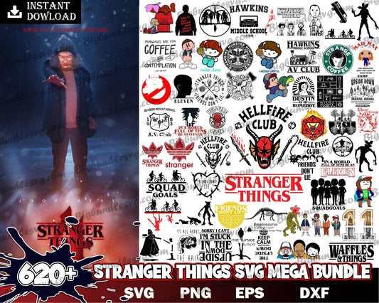 620+ Stranger Things SVG Bundle, Hellfire Club Svg, Stranger Things PNG Bundle