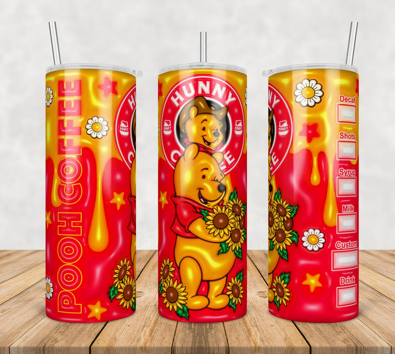 Pooh Bear Inflated 3D Tumbler Wrap Png, SG10072366