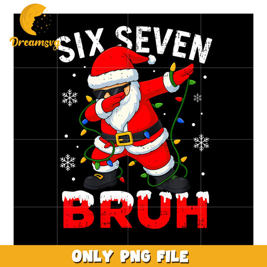67 Meme Six Seven Bruh Dabbing Santa png, funny jokes png, funny memes png
