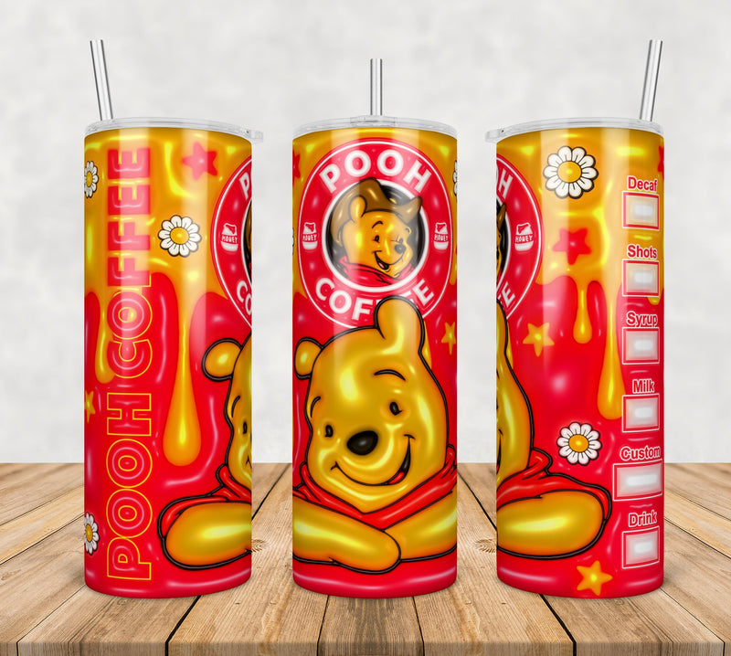 Pooh Bear Inflated 3D Tumbler Wrap Png, SG10072367