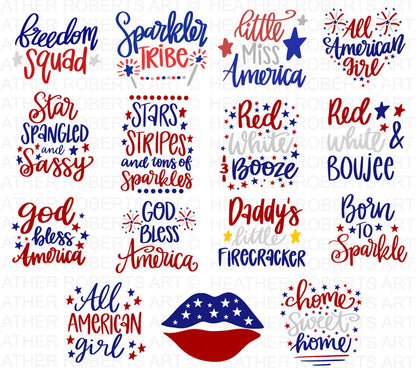 4th of July Mega SVG Bundle, 4th of July Cliparts for Cricut / Silhouette