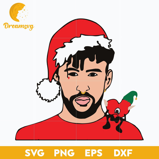 Bad Bunny Christmas SVG, Christmas SVG, PNG, DXF, EPS Digital File.