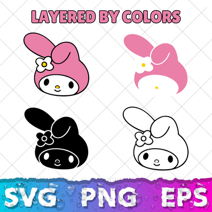 My Melody SVG Bundle, My Melody Clipart for Cricut & Silhouette, My Melody PNG SVG Cut Files - Digital Bundle