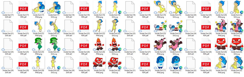 Inside Out 2 characters design png bundle, disney cartoon png, digital download