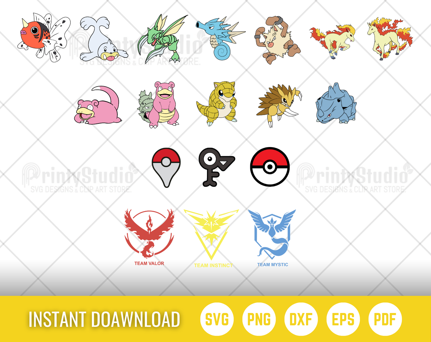 Pokemon SVG Bundle, Pokemon Birthday SVG, Pokemon Alphabet SVG, Clipart PNG Vector Files