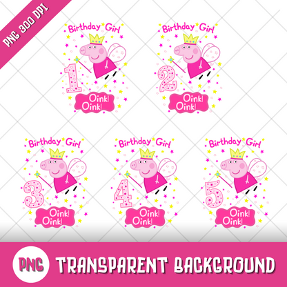 Peppa Pig Clipart Bundle, Cartoon Peppa Pig SVG Cut Files for Cricut / Silhouette, instant download