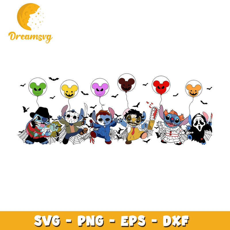 Stitch horror characters svg, halloween svg