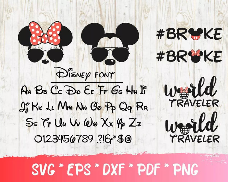 Minnie & Mickey Mouse SVG Bundle, Mickey Mouse SVG Cricut, Mickey Mouse PNG, Minnie Mouse Clipart