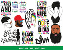 Afro Man Clipart Bundle, PNG & SVG Files for Cricut & Silhouette