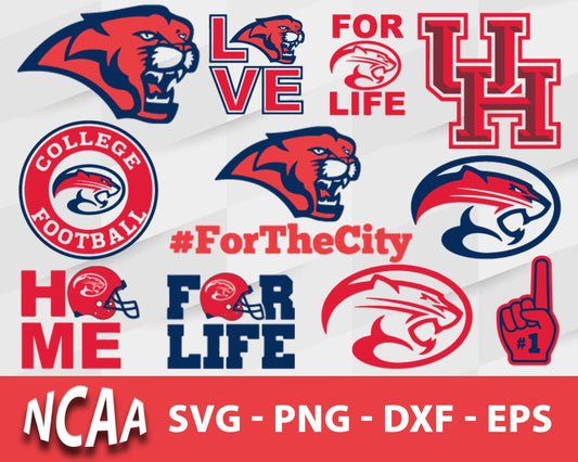 Houston Cougars Svg Bundle, Houston Cougars Svg, Sport Svg, Ncaa Svg, Png, Dxf, Eps Digital file.