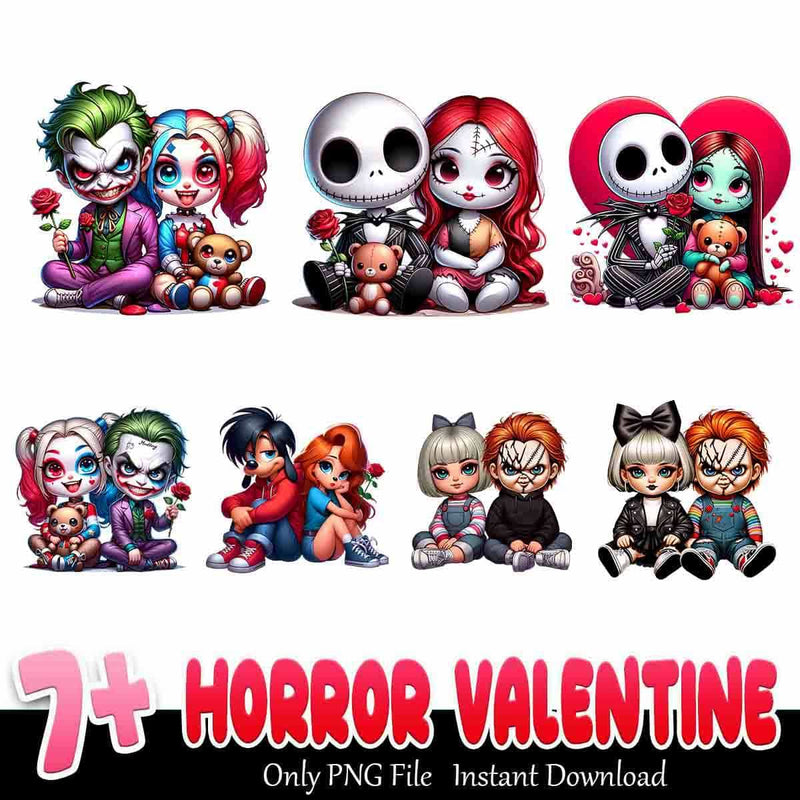 Horror Romance Valentine PNG, Valentine Couple PNG, Horror Romance Transparent PNG