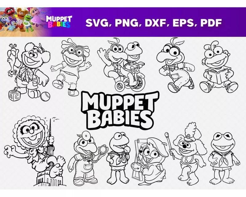 Muppet Babies Clipart Bundle, Muppets SVG, Muppet Babies Cricut Designs, Muppet Babies SVG For Cricut