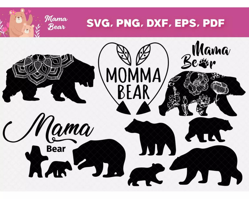 Mama Bear SVG Bundle 50+ Files For Cricut & Silhouette