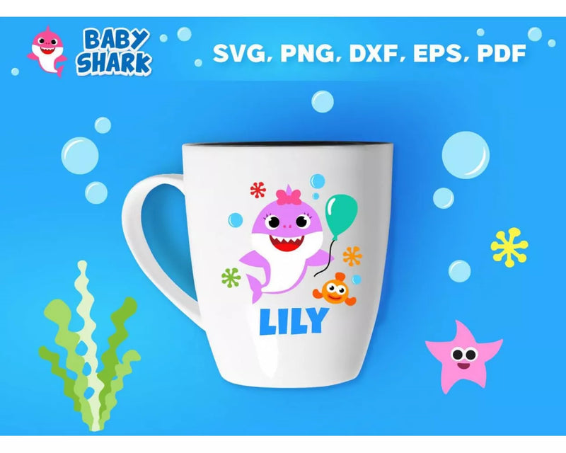 Baby Shark Clipart Bundle, PNG & SVG Cut Files for Cricut & Silhouette