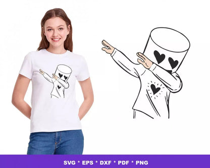 DJ Marshmello SVG, DJ Marshmello SVG Cricut, DJ Marshmello Cliparts