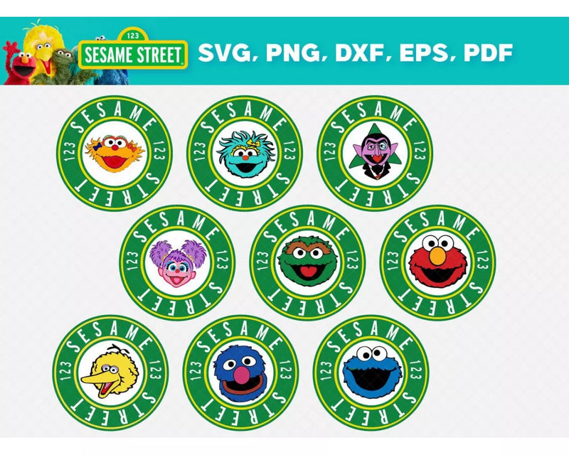 Sesame Street SVG, Sesame Street Characters Layered SVG, Sesame Street Cricut Files, Sesame Street PNG