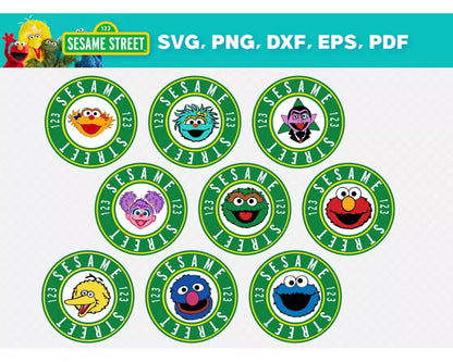 Sesame Street Clipart Bundle, Sesame Street Characters SVG, Sesame Street Cricut Files, Sesame Street Silhouette Vector Cut Files
