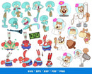 Spongebob Clipart Bundle, Spongebob Face SVG, Spongebob SVG For Cricut, Spongebob Silhouette Vector Cut Files