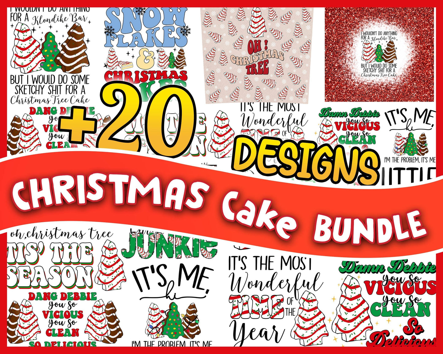 20+ Christmas Tree Cakes svg, Christmas SVG bundle, Christmas Svg png eps dxf Designs bundle, Digital files, CRM29112202