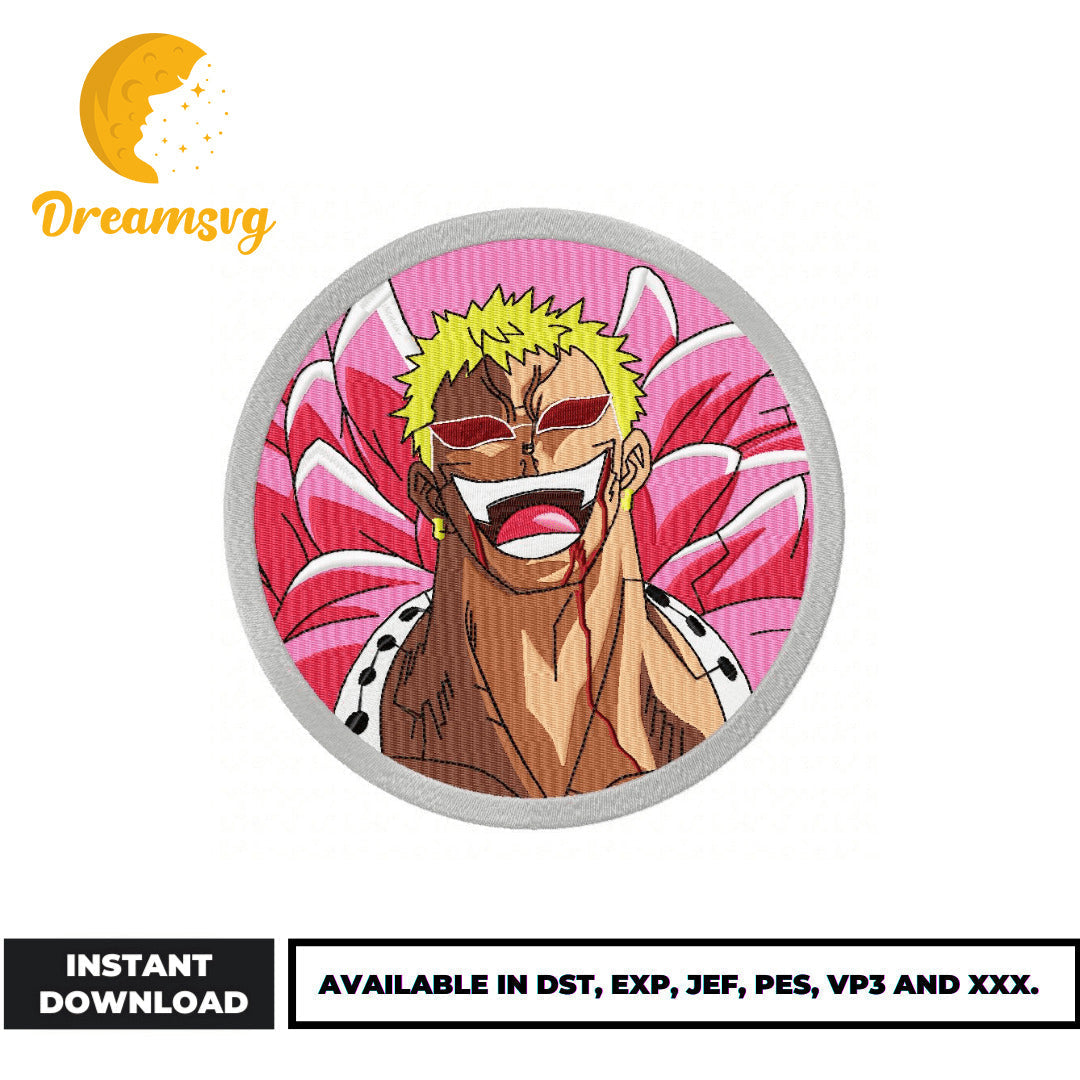 Doflamingo embroidery design, One piece embroidery
