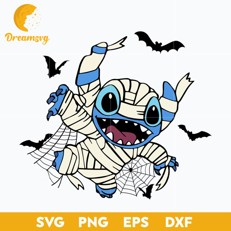 Stitch Mummy SVG, Stitch Mummy Halloween SVG, Stitch Halloween SVG, PNG, DXF, EPS Digital File.