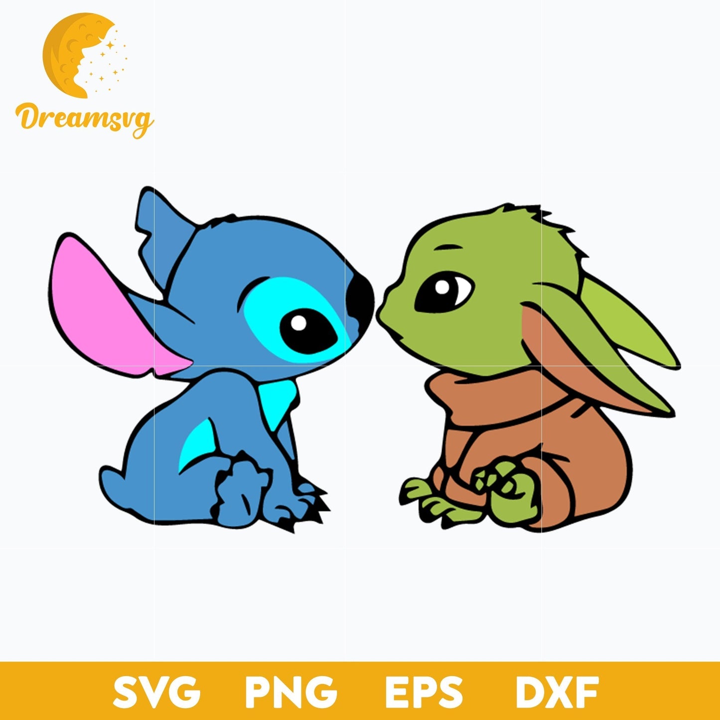 Baby Yoda And Stitch Svg, Cartoon Stitch Svg, Cartoon Svg, Png, Dxf, Eps Digital File ST002510