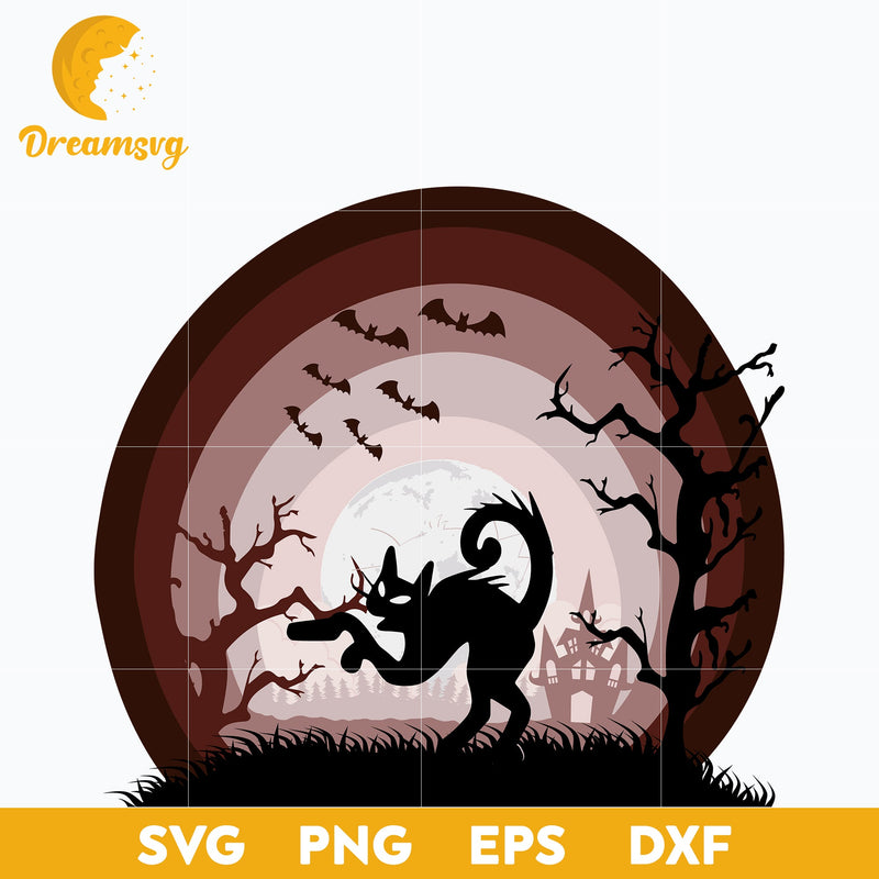 Halloween cat horror svg, Halloween svg, png, dxf, eps digital file.