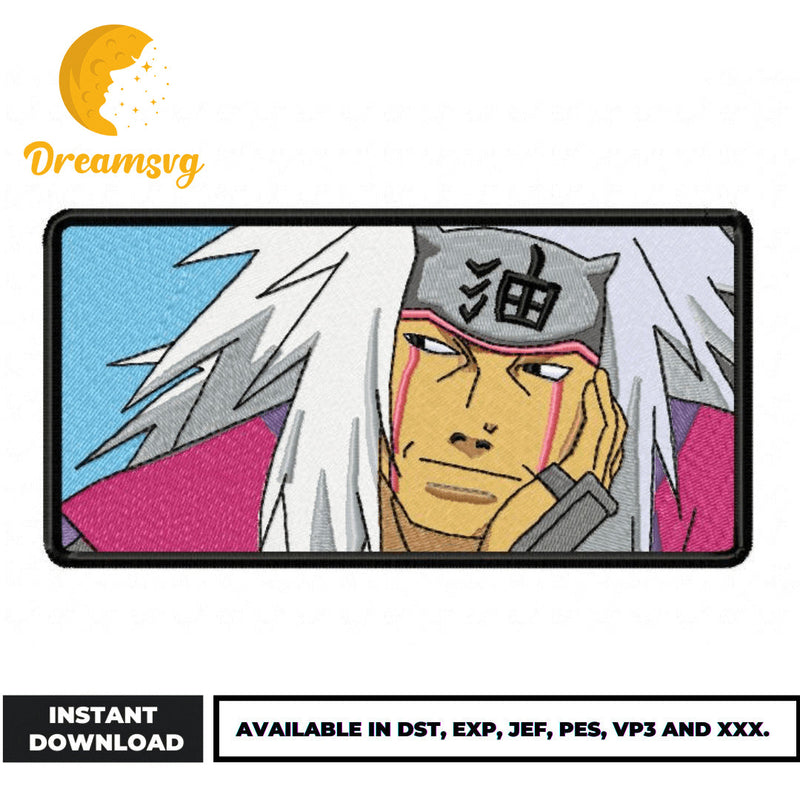 Jiraiya face embroidery design