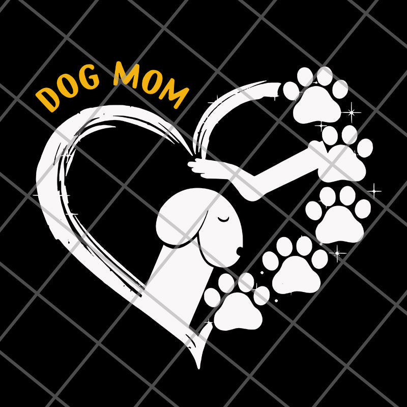 Dog mom paw heart funny svg, png, dxf, eps digital file FN11062105