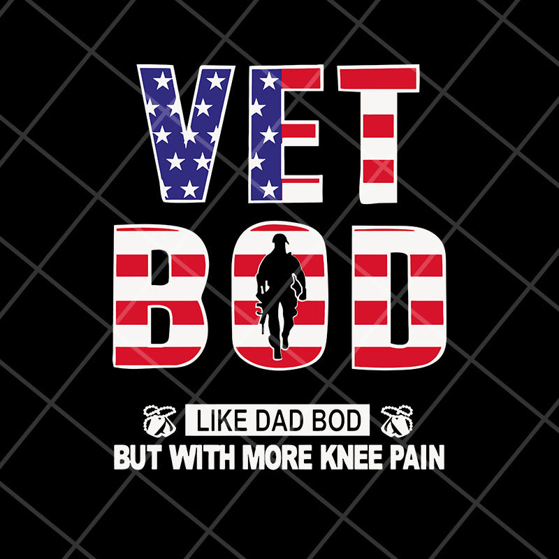 vet bod svg, Like Dad bod but with more knee pain svg